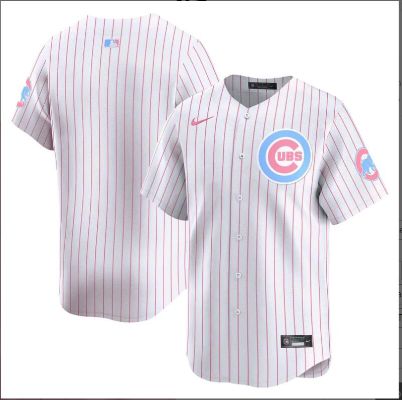 Men Chicago Cubs blank  with red strips 2024 Nike MLB jersey
